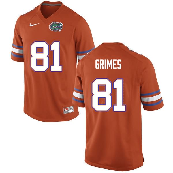 NCAA Florida Gators Trevon Grimes Men's #81 Nike Orange Stitched Authentic College Football Jersey OND8864DM